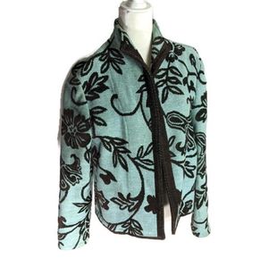 Painted Pony aqua and brown floral jacket tapestry